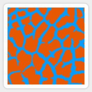 Giraffe Print Orange Cyan Sticker